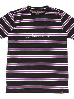 Mens Retro Multicolor Striped T-Shirt Short Sleeve Tee with Pocket